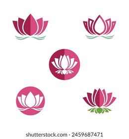 Beauty Vector lotus flowers design logo Template icon