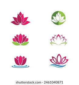 Beauty Vector lotus flowers design logo Template icon