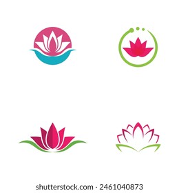 Beauty Vector lotus flowers design logo Template icon