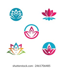 Beauty Vector lotus flowers design logo Template icon