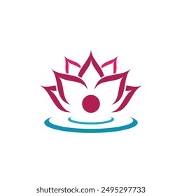 Beauty Vector lotus flowers design logo Template icon