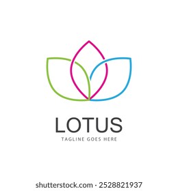 Beleza Vetor flores de lótus design logotipo ícone Modelo