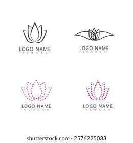 Beauty Vector lotus flowers design logo Template icon