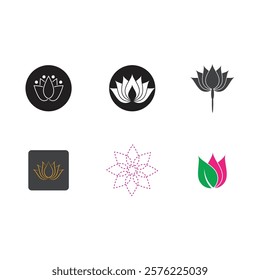 Beauty Vector lotus flowers design logo Template icon