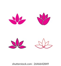 Beleza Vetor flores de lótus design logotipo ícone Modelo