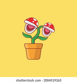 Beauty Venus flytrap Flower logo design