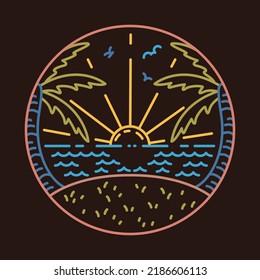 Beauty view of beach graphic illustration vector art t-shirt design