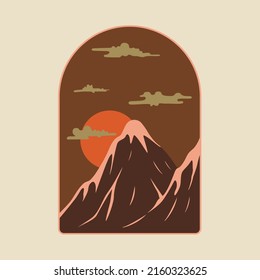 Beauty view of nature at late afternoon graphic illustration vector art t-shirt design