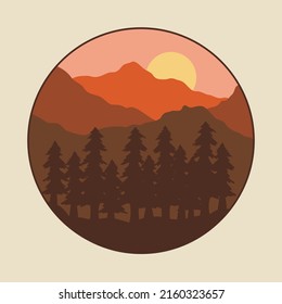 Beauty view of nature at late afternoon graphic illustration vector art t-shirt design