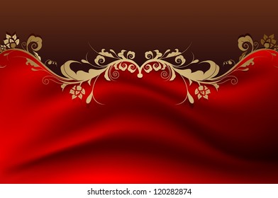 beauty vintage retro floral background with red color