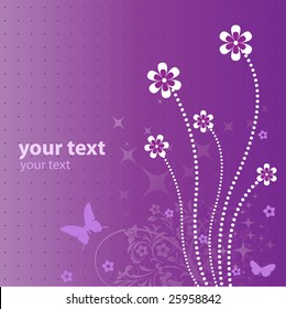 Beauty violet floral card