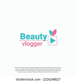 beauty vlog girl vloggers logo, logo for content creator, beauty vloggers design vector