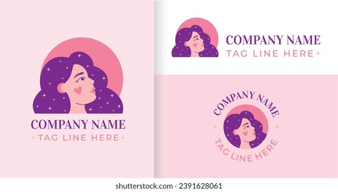 Beauty and wellness feminine vector logo