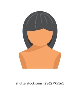 Beauty wig icon flat vector. Head style. Girl model isolated