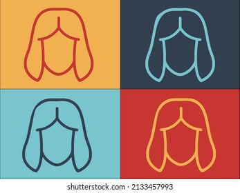 Beauty Wig Logo Template, Simple Flat Icon of beauty,fashion,wig