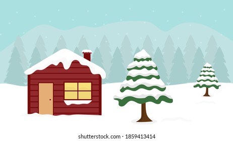 Beauty winter landscape design background illustration image vector