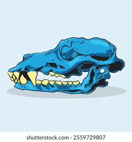 Beauty Wolf Skull Concept Vector Design Illustration