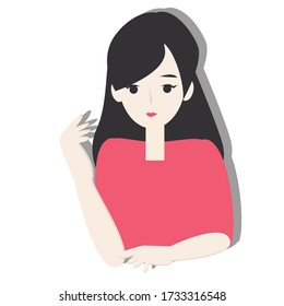 Beauty woman concept on transparency background. Creative idea design. Flat vector illustration for template, brochure or presentation.