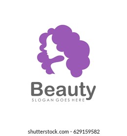 Beauty woman with curly hair design vector