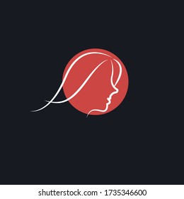 Beauty woman face, Logo design for cosmetic, spa aesthetic, vector