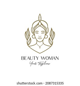 Beauty woman face logo design
