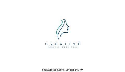 Beauty Woman Face Logo design vector illustration.