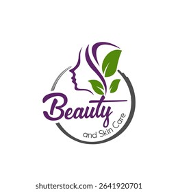 Beauty Woman Face logo design template, Abstract design concept for beauty salon, massage, cosmetic and spa and Skin Care Logo Product vector illustration