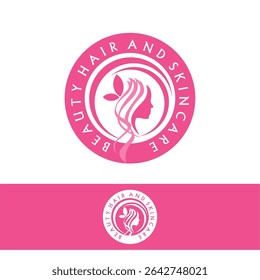 Beauty Woman Face logo design template, Abstract design concept for beauty salon, massage, cosmetic and spa and Skin Care Logo Product vector illustration