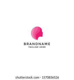 Beauty Woman Face Logo Icon Design Template. Elegant, Luxury, Modern Vector Illustration
