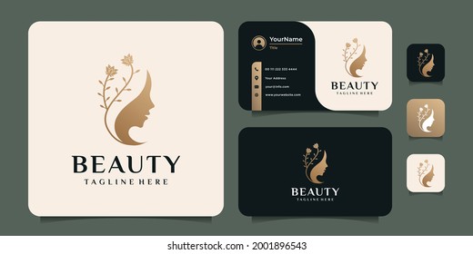 Beauty woman face logo inspiration. Logo can be used for icon, brand, identity, luxury, feminine, gradient, cosmetic, and spa