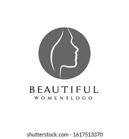 Beauty woman face,Logo design for cosmetic,spa aesthetic,vector