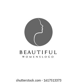 Beauty woman face,Logo design for cosmetic,spa aesthetic,vector