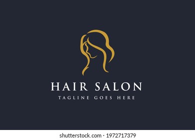 Beauty woman face,Logo design for cosmetic,spa aesthetic and hair saloon vector illustration