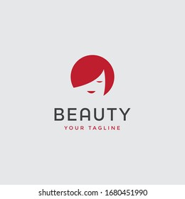 Beauty Woman Fashion Logo. Abstract Vector Template Linear Style On White Background