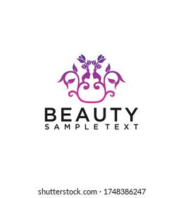 Beauty Woman Fashion Logo Design Template Simple Inspiration for Your Business Company. Element Web. Vector Eps10 Editable womans hair style stylized sillhouette, beauty salon logo template