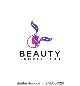 Beauty Woman Fashion Logo Design Template Simple Inspiration for Your Business Company. Element Web. Vector Eps10 Editable womans hair style stylized sillhouette, beauty salon logo template