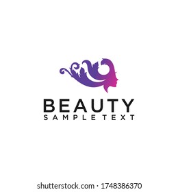 Beauty Woman Fashion Logo Design Template Simple Inspiration for Your Business Company. Element Web. Vector Eps10 Editable womans hair style stylized sillhouette, beauty salon logo template