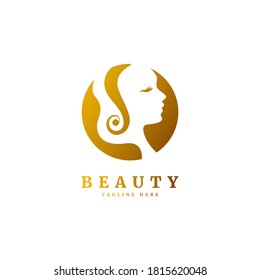 Elegant Luxury Logo Beautiful Face Young Stock Vector (Royalty Free ...