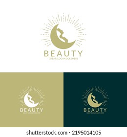 Beauty Woman Fashion Logo. Beauty Studio And Cosmetic Brand Template