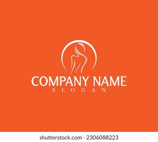Beauty woman fashion logo template minimal style