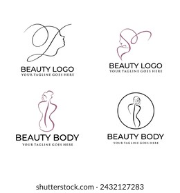 Beauty woman fashion logo template
