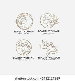 Plantilla de logotipo de moda de mujer de belleza