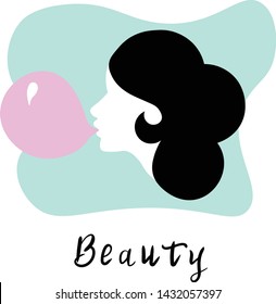 beauty woman fashion vector illustration. Concept for print, logo, web design