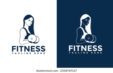 Beauty woman fitness logo template