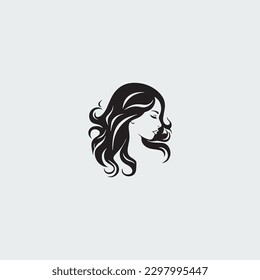 Beauty woman hairstyle logo design for nature beauty salon elements
