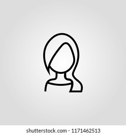 beauty woman head silhouette line icon. businesswoman, lady avatar, business thin linear vector illustration. Pictogram isolated on white background