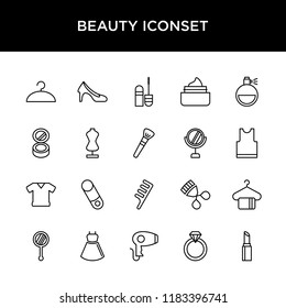 beauty and woman iconset in line style