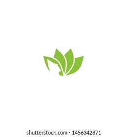 beauty woman in leaf logo template