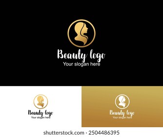 Beauty Woman Line Art Logo Design Template