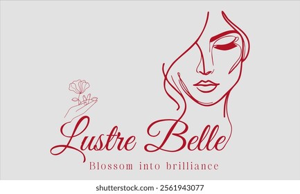 Beauty Woman Line Art Logo Design Template